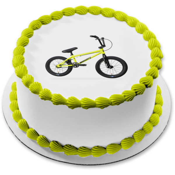 Sunday Bike Yellow Edible Cake Topper Image ABPID09694