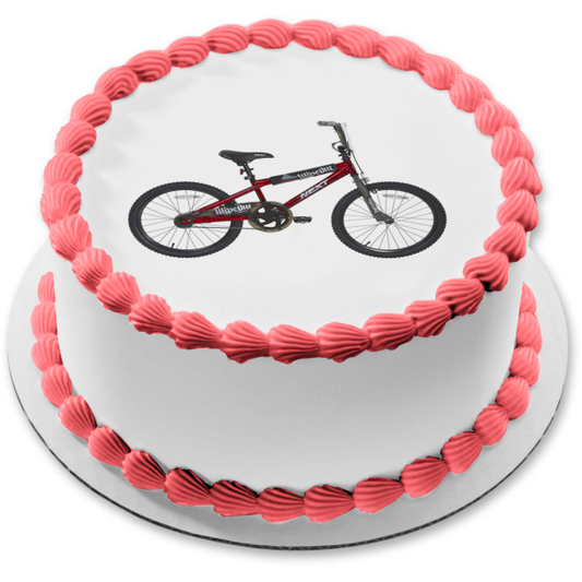 Siguiente Imagen de decoración comestible para tarta con diseño de bicicleta BMX, color rojo, ABPID09781 