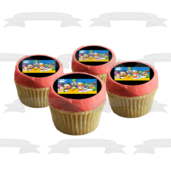Disney Mickey Mouse Minnie Mouse Goofy Donald Duck Daisy Duck Pluto Edible Cake Topper Image ABPID09200