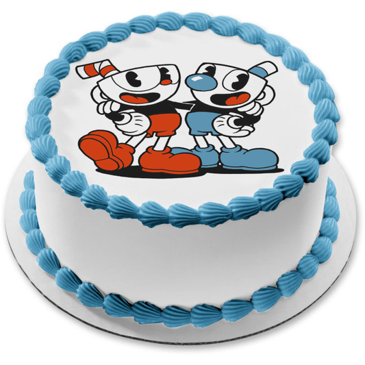 Cuphead and Mugman Edible Cake Topper Image ABPID50303