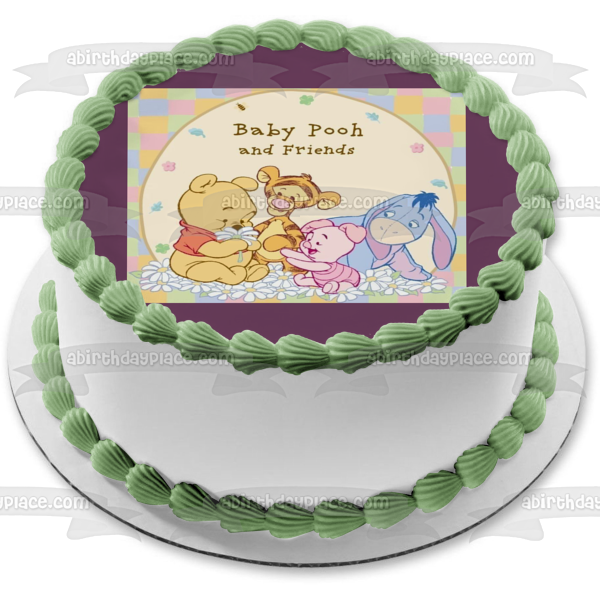 Disney Winnie the Pooh Baby Pooh and Friends Pooh Bear Tigger Piglet Eeyore Edible Cake Topper Image ABPID09205