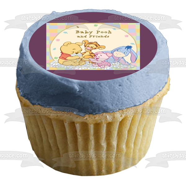 Disney Winnie the Pooh Baby Pooh and Friends Pooh Bear Tigger Piglet Eeyore Edible Cake Topper Image ABPID09205