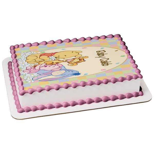 Disney Winnie the Pooh Baby Pooh and Friends Pooh Bear Tigger Piglet Eeyore Edible Cake Topper Image ABPID09205