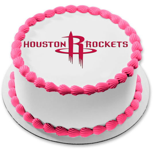 Imagen comestible para tarta con logotipo rojo de los Houston Rockets de la NBA ABPID09882 