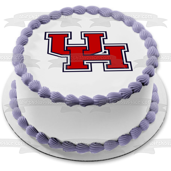 Houston Cougars Uh Logo NCAA Edible Cake Topper Image ABPID10018