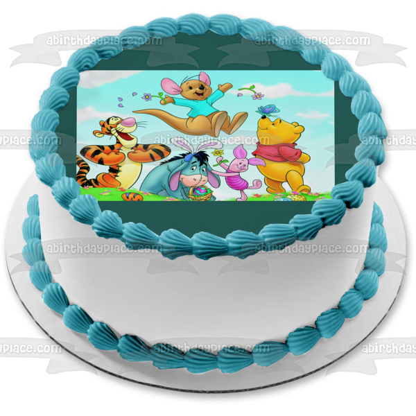 Disney Winnie the Pooh Pooh Bear Tigger Piglet Eeyore Roo Edible Cake Topper Image ABPID09245