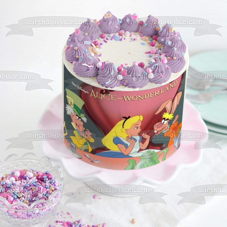 Walt Disney Alice In Wonderland Alice Mad Hatter Edible Cake Topper Im – A  Birthday Place