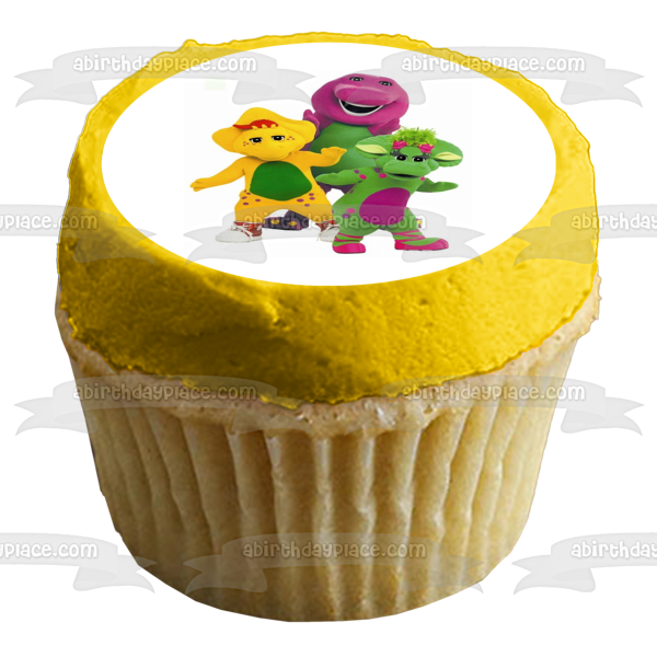 Barney the Dinosaur Super Dee Duper Edible Cake Topper Image ABPID09288