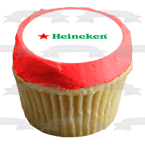 Heineken Logo Red Star Edible Cake Topper Image ABPID10536