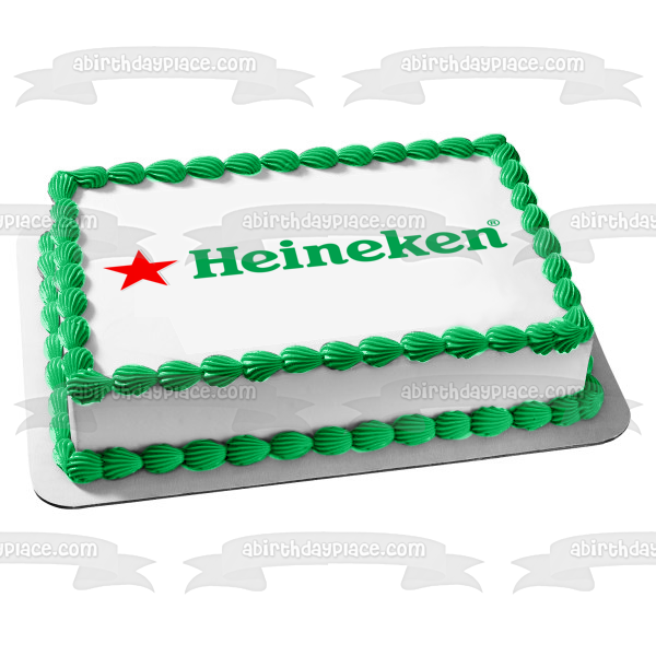 Heineken Logo Red Star Edible Cake Topper Image ABPID10536