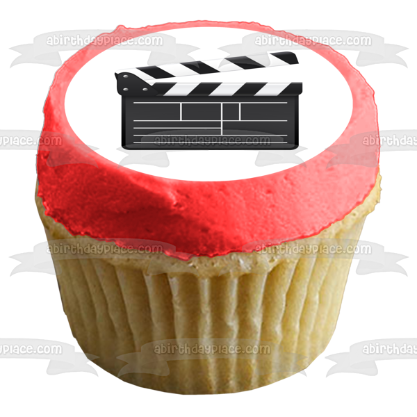 Film Production Icon Clapboard Edible Cake Topper Image ABPID10655