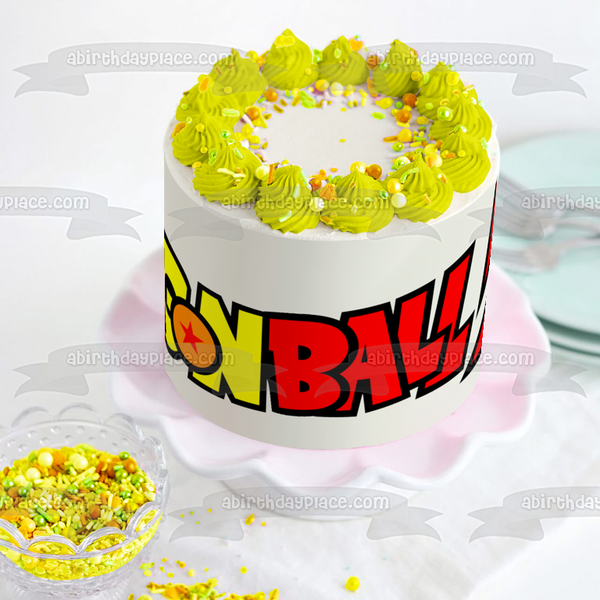 Dragon Ball Z Logo Edible Cake Topper Image ABPID10728