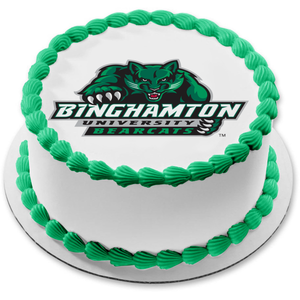 Binghamton University Bearcats Logo NCAA Edible Cake Topper Image ABPID10746