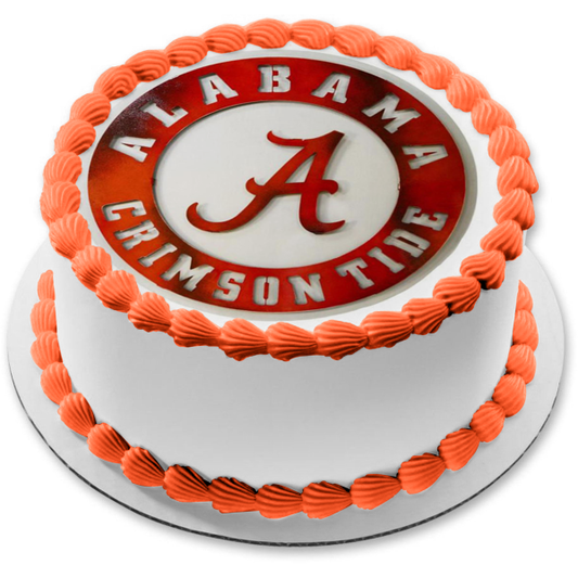 Alabama Crimson Tide Weathered Logo Edible Cake Topper Image ABPID55598