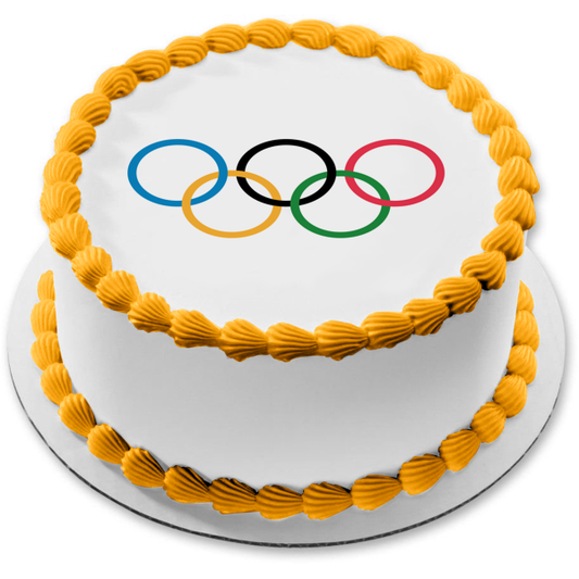 Olympic Flag Logo Edible Cake Topper Image ABPID55683