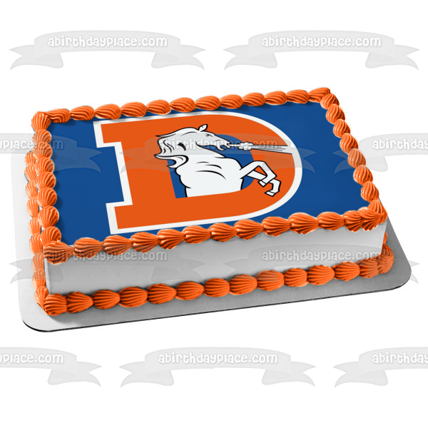 Denver Broncos Throwback Logo NFL Edible Cake Topper Image ABPID11062