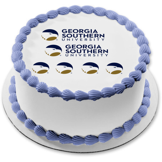 Georgia Southern University Logos NCAA Football Edible Cake Topper Image ABPID11318