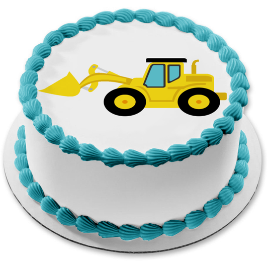 Construction Equipment Bulldozer Edible Cake Topper Image ABPID11142