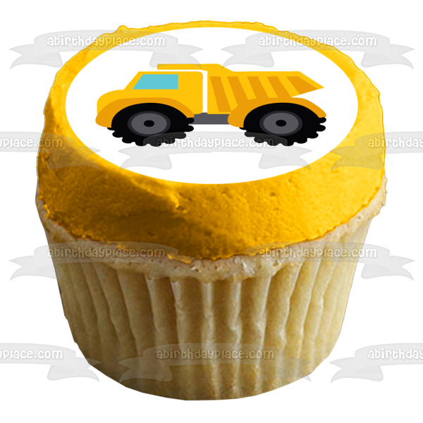 Construction Equipment Dump Truck Edible Cake Topper Image ABPID11144