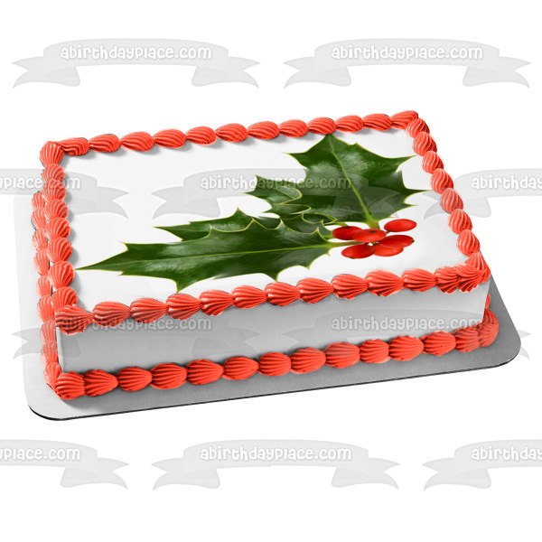 Merry Christmas Mistletoe Edible Cake Topper Image ABPID11350