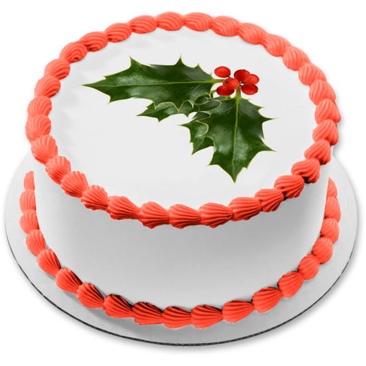 Merry Christmas Mistletoe Edible Cake Topper Image ABPID11350