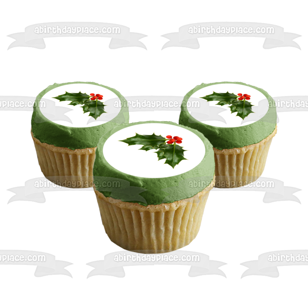 Merry Christmas Mistletoe Edible Cake Topper Image ABPID11350
