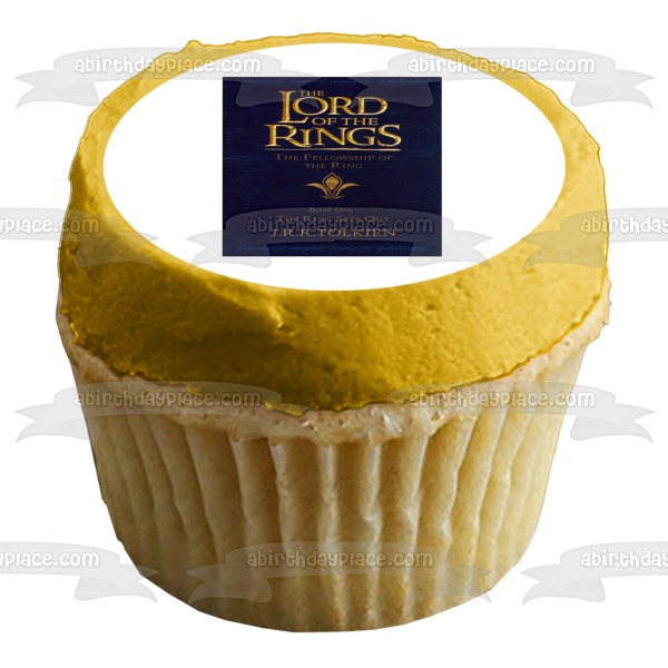 The Lord of the Rings The Fellowship of the Ring Book Cover J.R.R. Tolkien Edible Cake Topper Image ABPID11362