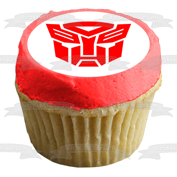 Transformers Red Logo Edible Cake Topper Image ABPID11193