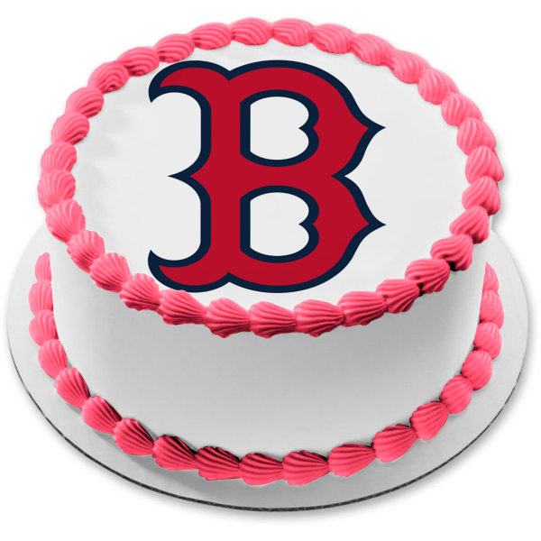 Boston Red Sox B Logo MLB Baseball Edible Cake Topper Image ABPID11200