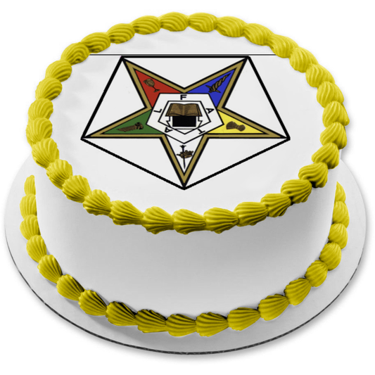Order of the Eastern Star Symbol Masonic Appendant Body Edible Cake Topper Image ABPID11246