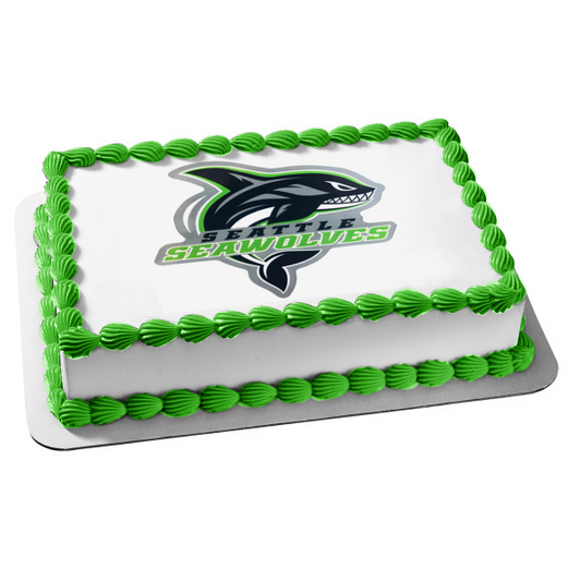 Imagen comestible para decoración de tarta con el logotipo del equipo de rugby de los Seattle Seawolves ABPID55689 