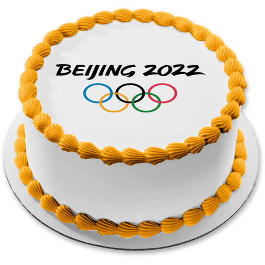 Beijing 2022 Olympics Logo Edible Cake Topper Image ABPID55610