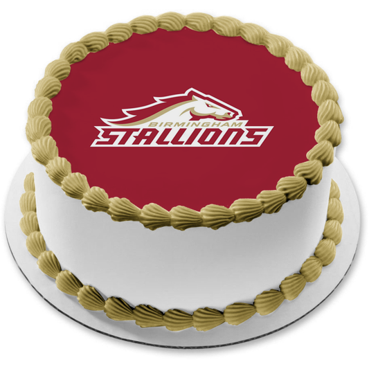 Birmingham Stallions Logo Edible Cake Topper Image ABPID55613