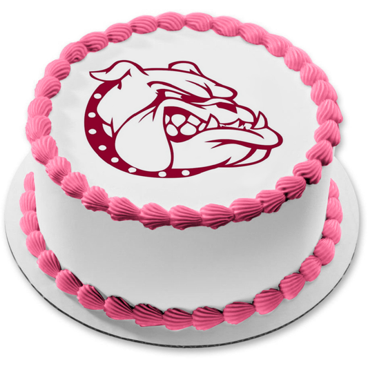 Bulldogs Team Mascot Logo Football Basketball  Baseball Edible Cake Topper Image ABPID55615