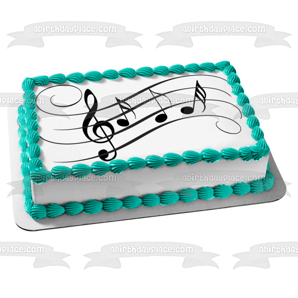 Music Sheet Music Notes Clef Note Edible Cake Topper Image ABPID11294