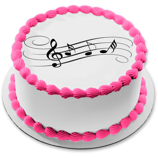 Music Sheet Music Notes Clef Note Edible Cake Topper Image ABPID11294