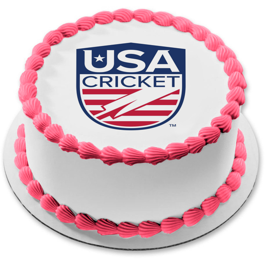 United States National Cricket Team Logo Edible Cake Topper Image ABPID55709