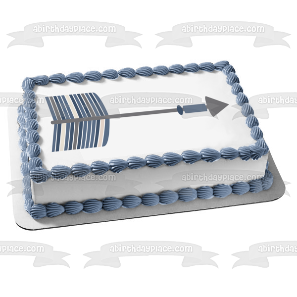 Navy Blue Blush Tribal Arrow Head Edible Cake Topper Image ABPID11437