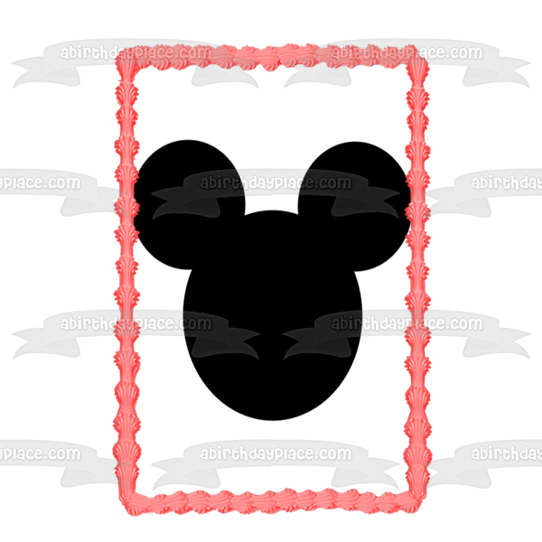 Disney Mickey Mouse Head Silhouette Edible Cake Topper Image ABPID11693