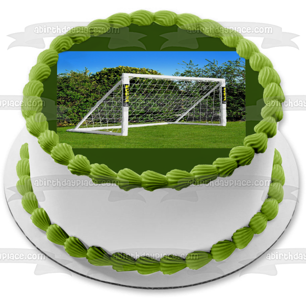 Sports Soccer Goal Edible Cake Topper Image ABPID55643