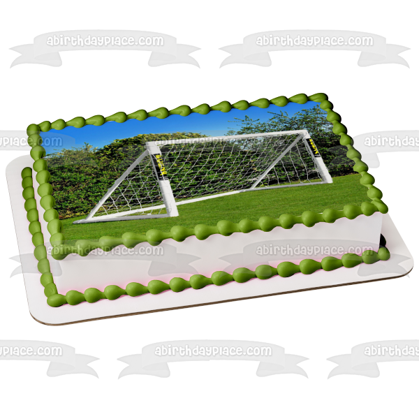 Sports Soccer Goal Edible Cake Topper Image ABPID55643 A Birthday Place