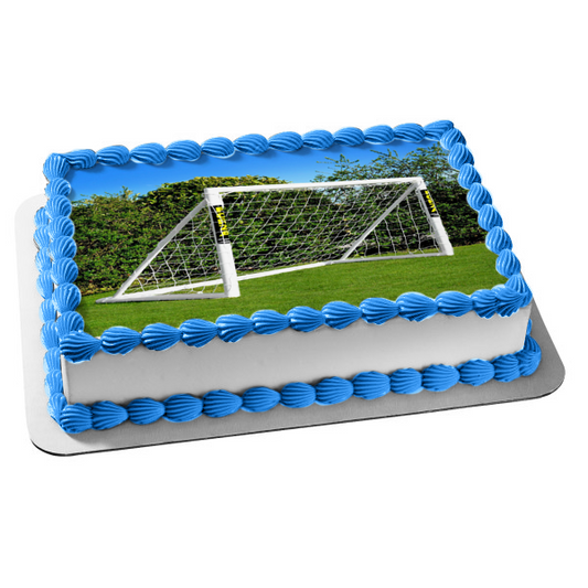 Sports Soccer Goal Edible Cake Topper Image ABPID55643