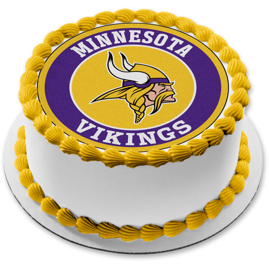 Minnesota Vikings Team Logo Edible Cake Topper Image ABPID55657