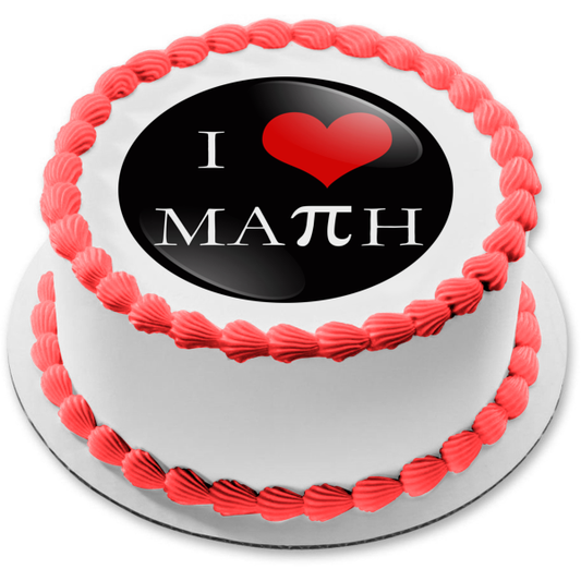 Imagen comestible para decoración de tarta con símbolo de Pi de matemáticas del corazón ABPID55658 