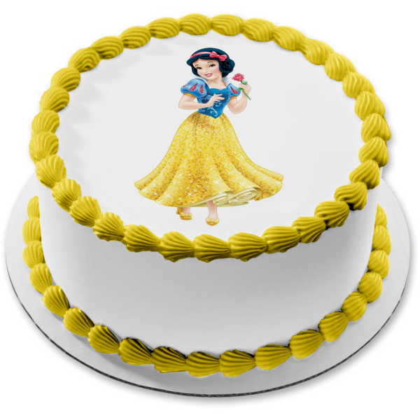 Disney Snow White Pink Rose Edible Cake Topper Image ABPID11515