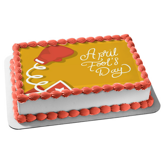 Happy April Fool's Day Jack In the Box Edible Cake Topper Image ABPID55765