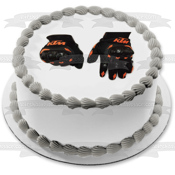 Ktm Bike Gloves Edible Cake Topper Image ABPID11522