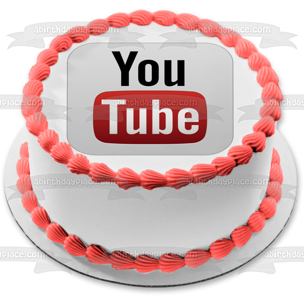 Youtube Logo Edible Cake Topper Image ABPID11784