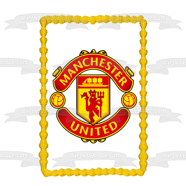 Manchester United Football Club Soccer Logo Edible Cake Topper Image ABPID15157