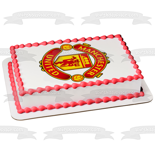 Manchester United Football Club Soccer Logo Edible Cake Topper Image ABPID15157